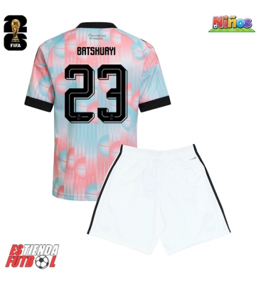 Bélgica Michy Batshuayi #23 Segunda Equipación Niños Mundial 2026 Manga Corta (+ Pantalones cortos)